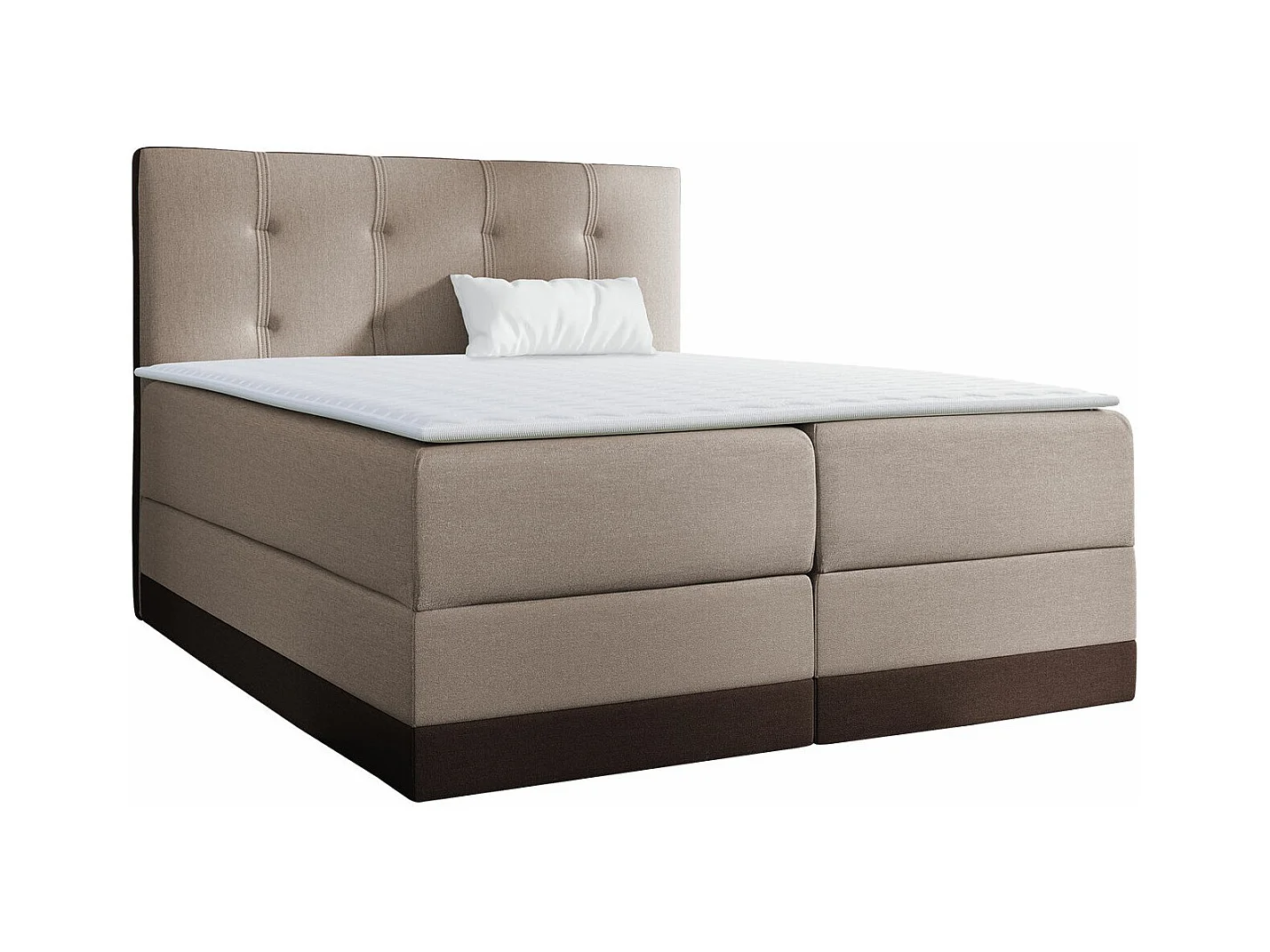 Lit continental Baltimore 139, Double, Continental, Brun clair, 200x200, Tapisserie,