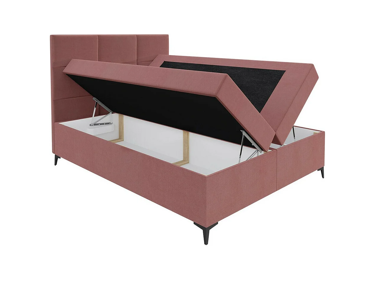 Cama continental Baltimore 133, Continental, Doble, Rojo, 200x200, Tapiz, Somieres, 204cm