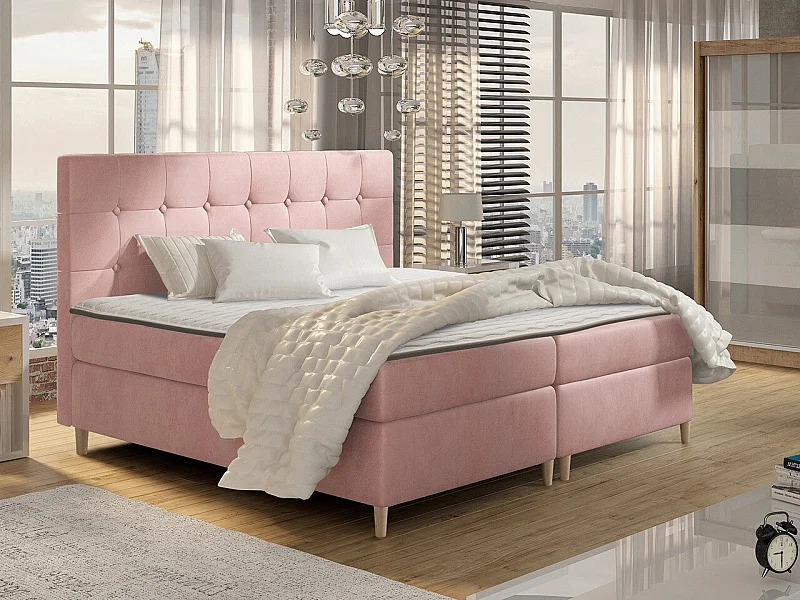 Letto continentale Baltimore 130, Continentale, Doppio, Fucsia, 200x200, Arazzo, Con,