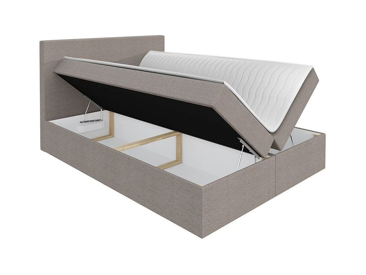 Cama continental Baltimore 163, Casal, Cinzento, Tecido, 20x21x12cm