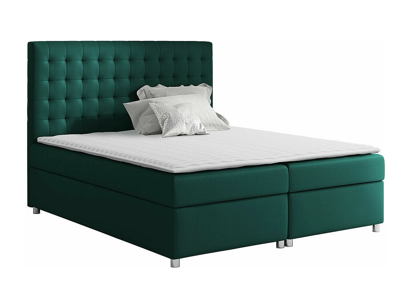Cama continental Baltimore 115, Casal, Verde, Tecido, Estrados de cama