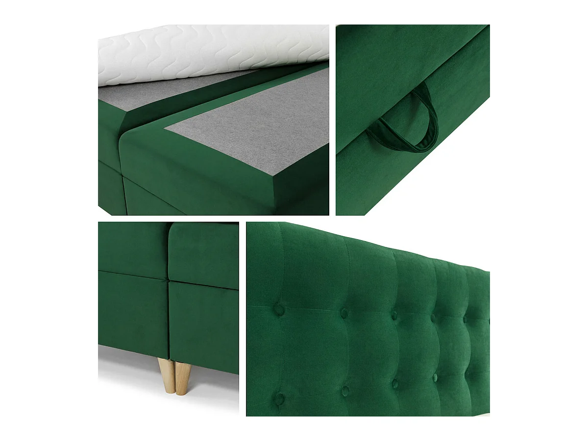 Cama continental Baltimore 130, Continental, Cinzento, Tecido