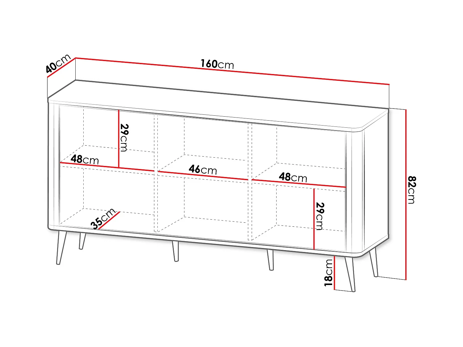 Aparador Lufela 106, Cachemira|Mármol gris, 82x160x40cm, MDF|Aglomerado laminado