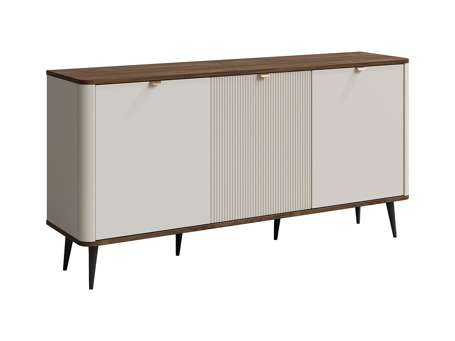 Aparador Lufela 106, Cachemira|Nogal, 82x160x40cm, MDF|Aglomerado laminado