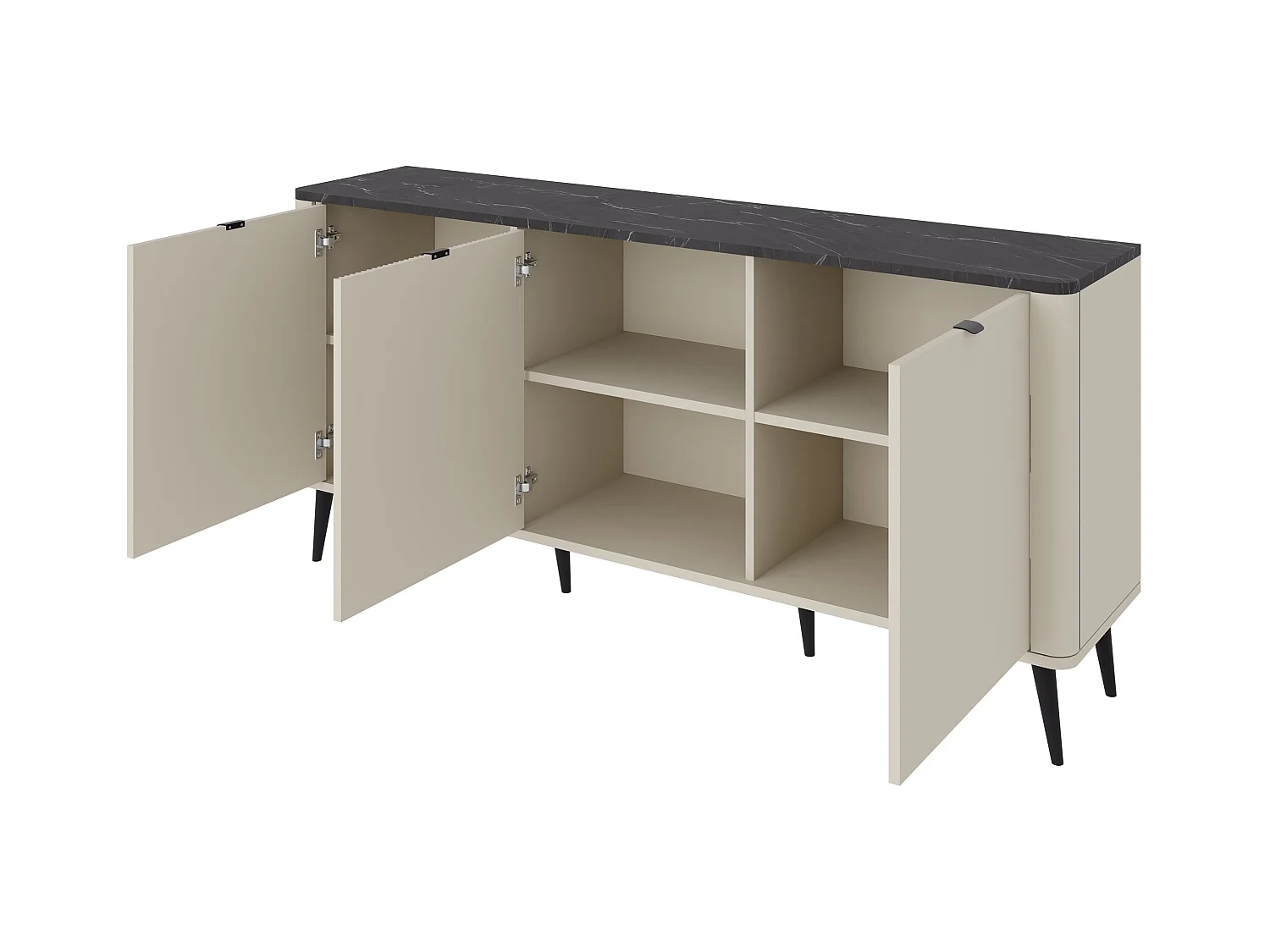 Aparador Lufela 106, Cachemira|Nogal, 82x160x40cm, MDF|Aglomerado laminado