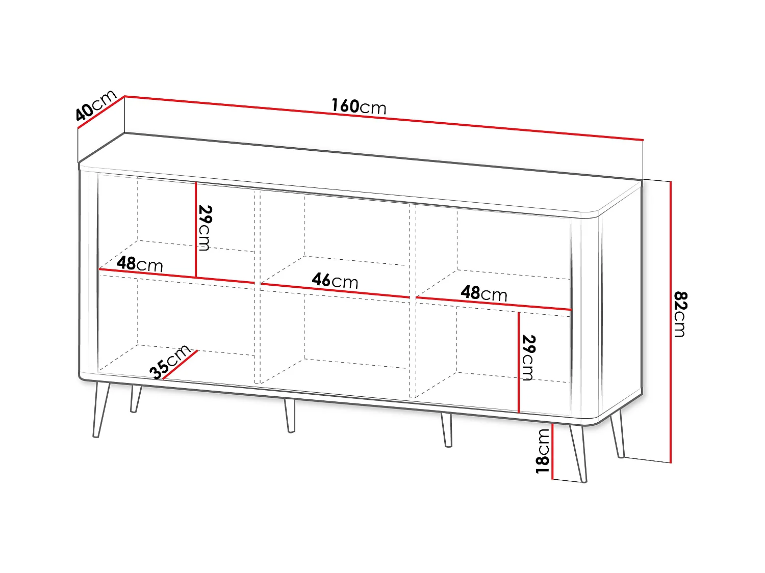 Aparador Lufela 106, Cachemira|Nogal, 82x160x40cm, MDF|Aglomerado laminado