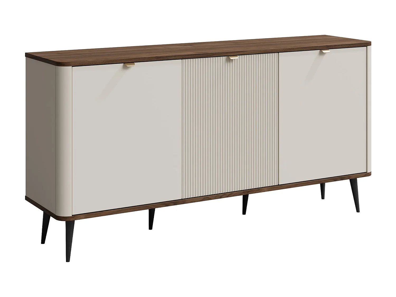Buffet Lufela 106, Cachemire|Noyer, 82x160x40cm, MDF|Stratifié