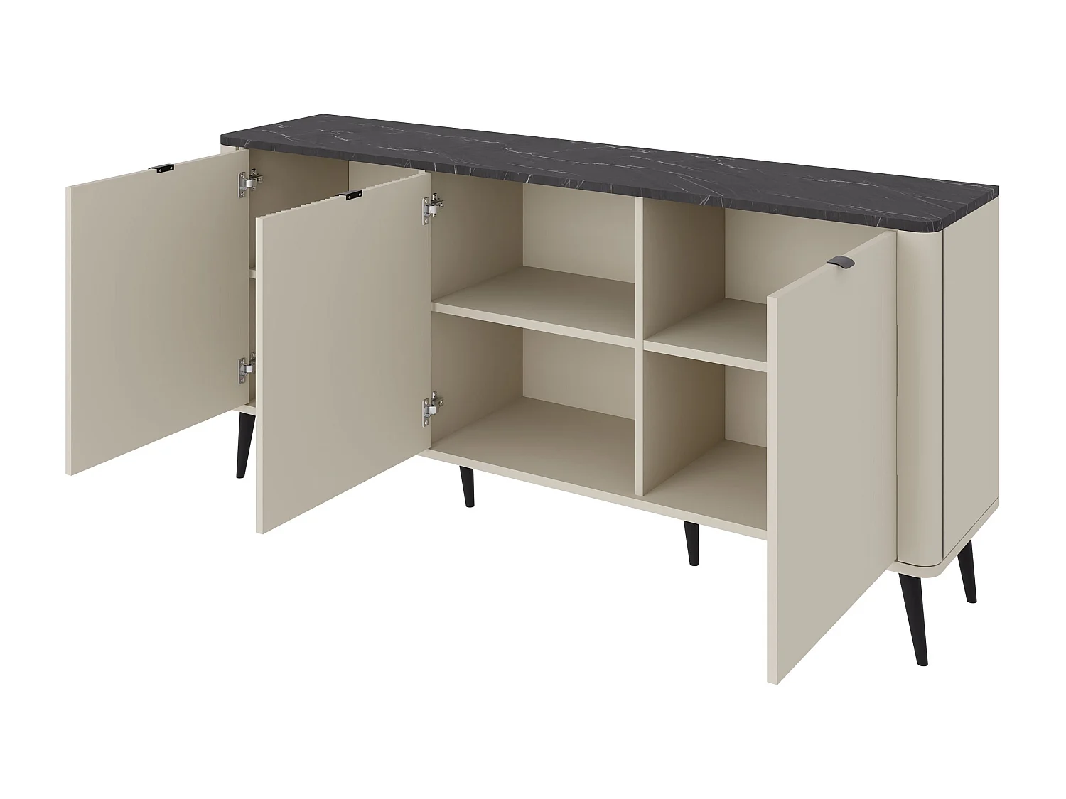 Buffet Lufela 106, Cachemire|Noyer, 82x160x40cm, MDF|Stratifié