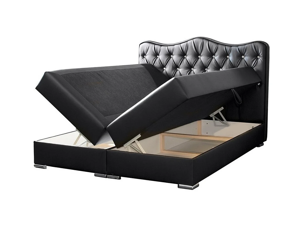 Cama continental Baltimore 140, Continental, Branco, Couro Ecológico