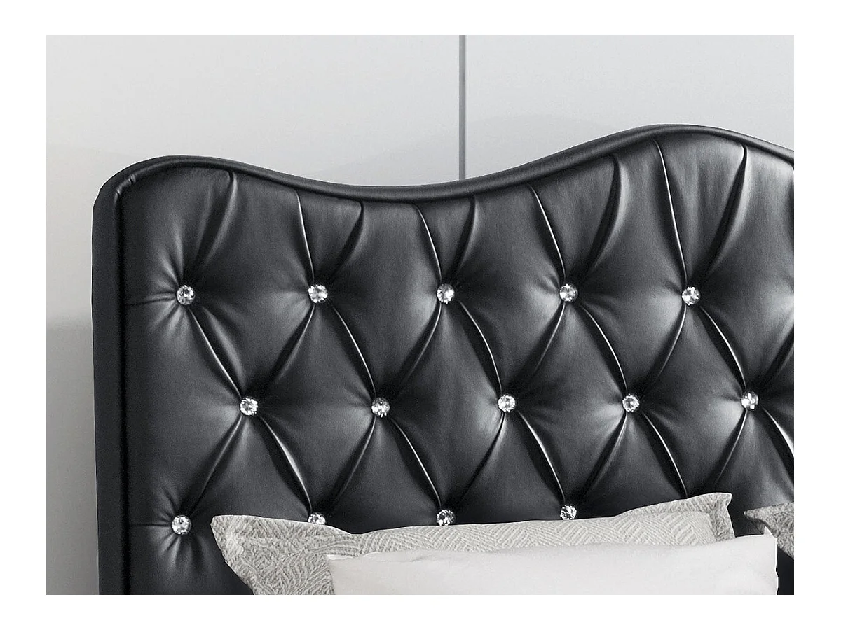 Cama continental Baltimore 140, Continental, Branco, Couro Ecológico