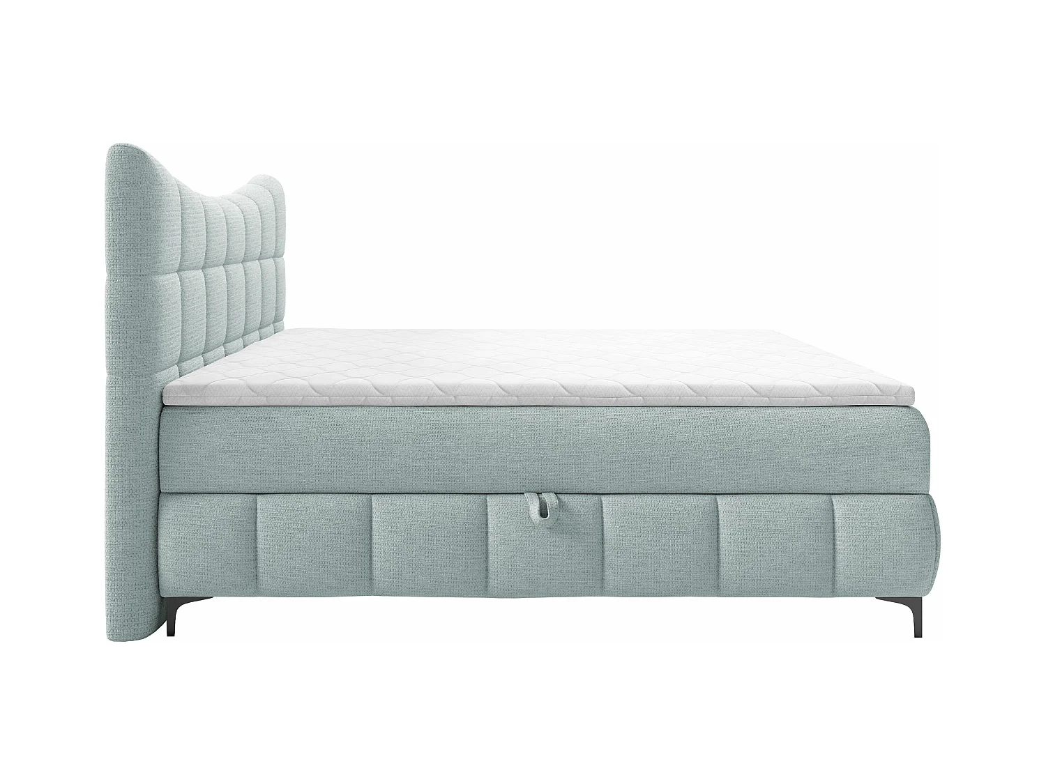 Lit continental Baltimore 193, Continental, Double, Bleu, 200x200, Tapisserie, 204x210cm