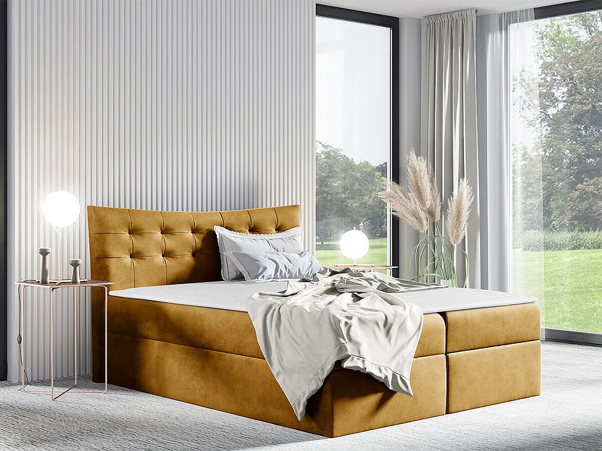 Cama continental Baltimore 157, Continental, Doble, Amarillo, 200x200, Tapiz, Somieres,