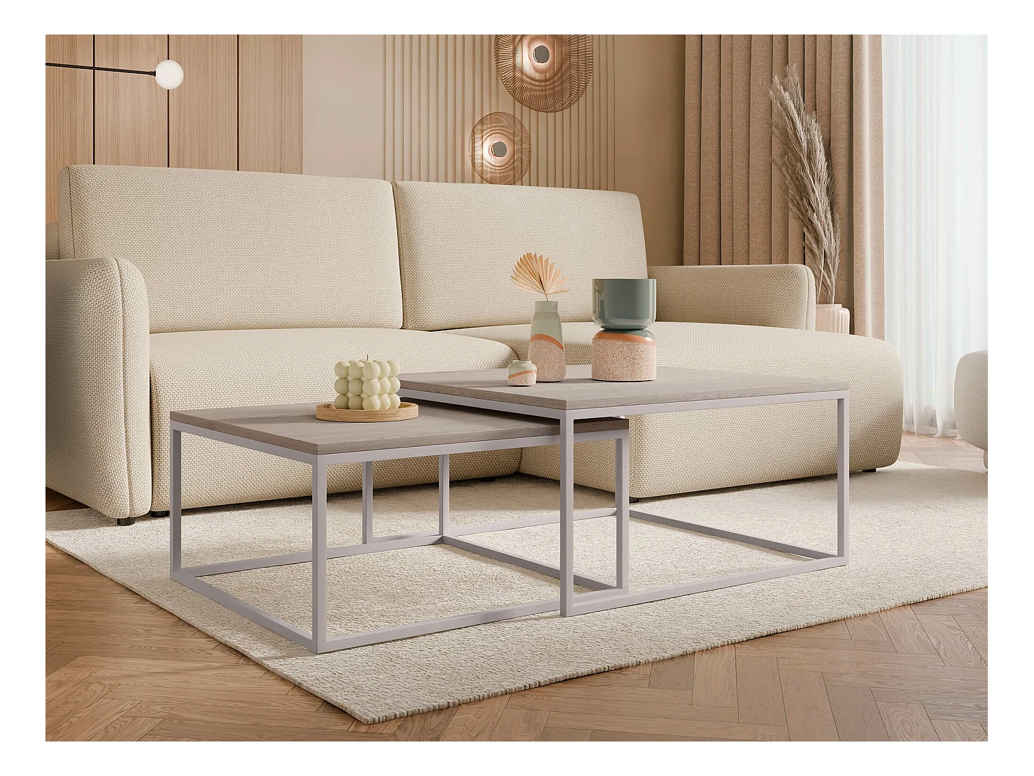 Conjunto de mesa de centro Oswego 133, Angular, 4x8x8cm