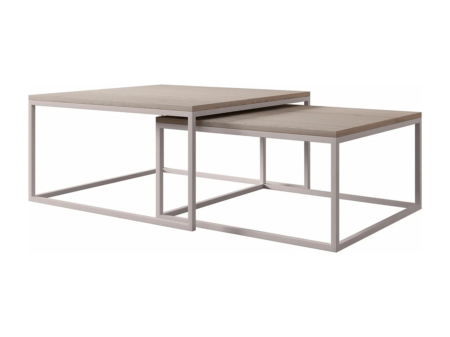 Conjunto mesa de centro Oswego 133, Cachemira|Luminoso madera, 39x76x76cm, Angular