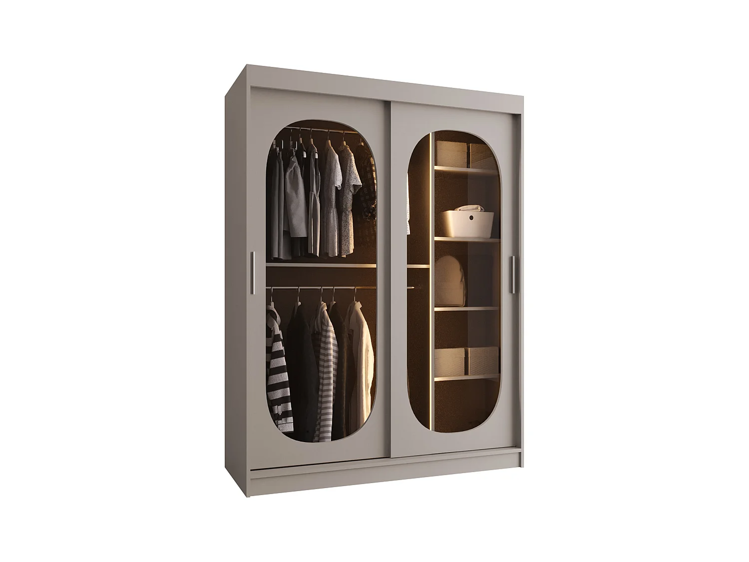 Armoire Hartford 519, Cachemire, 200x150x62cm, Portes d'armoire: Coulissantes