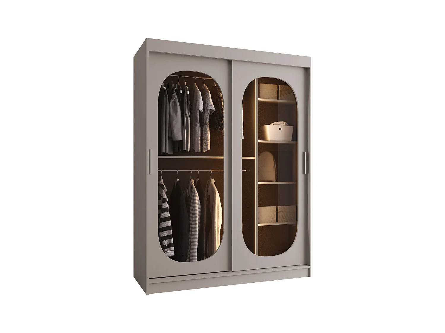 Armoire Hartford 519, Cachemire, 200x150x62cm, Portes d'armoire: Coulissantes