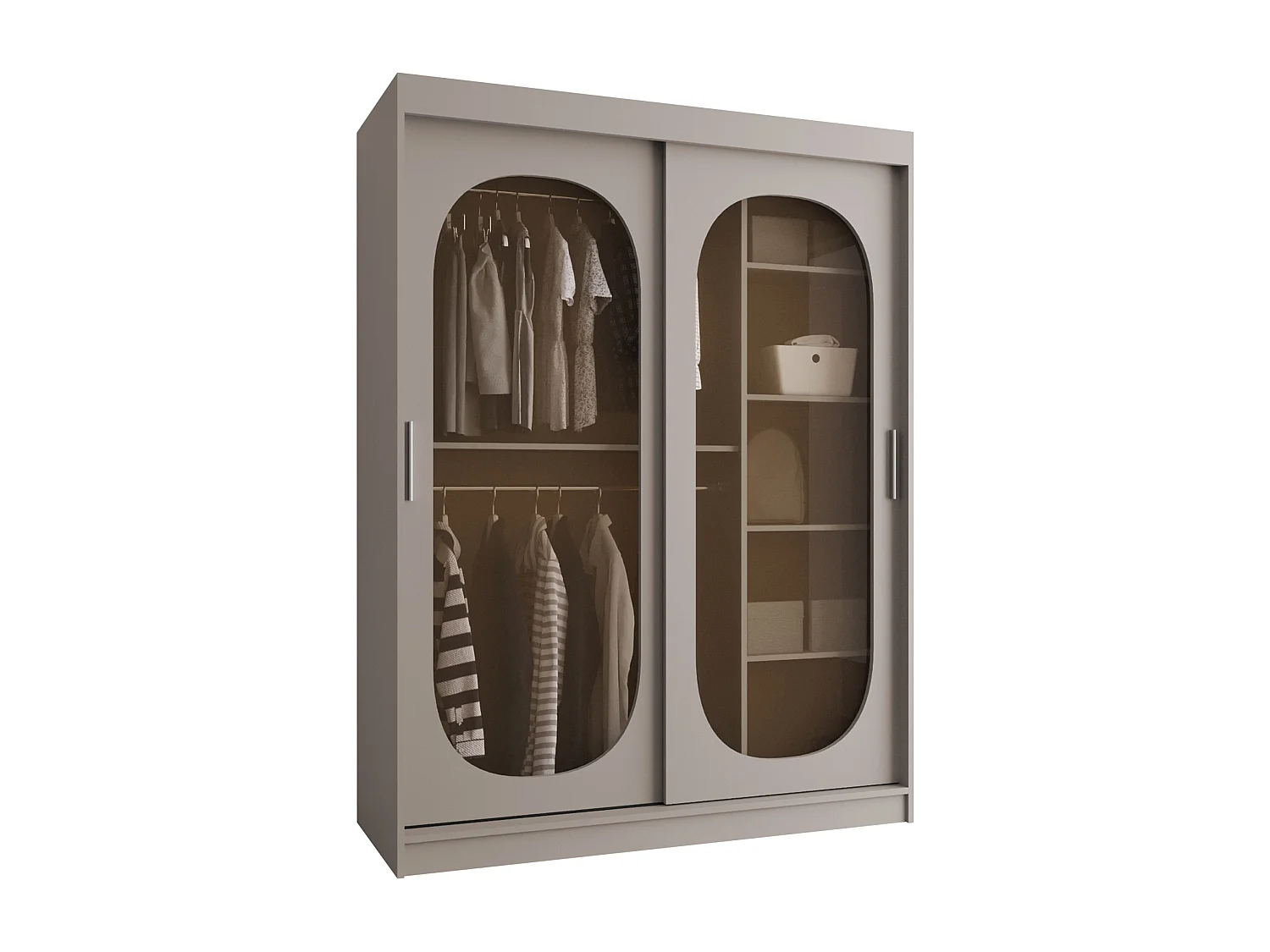 Armoire Hartford 519, Cachemire, 200x150x62cm, Portes d'armoire: Coulissantes