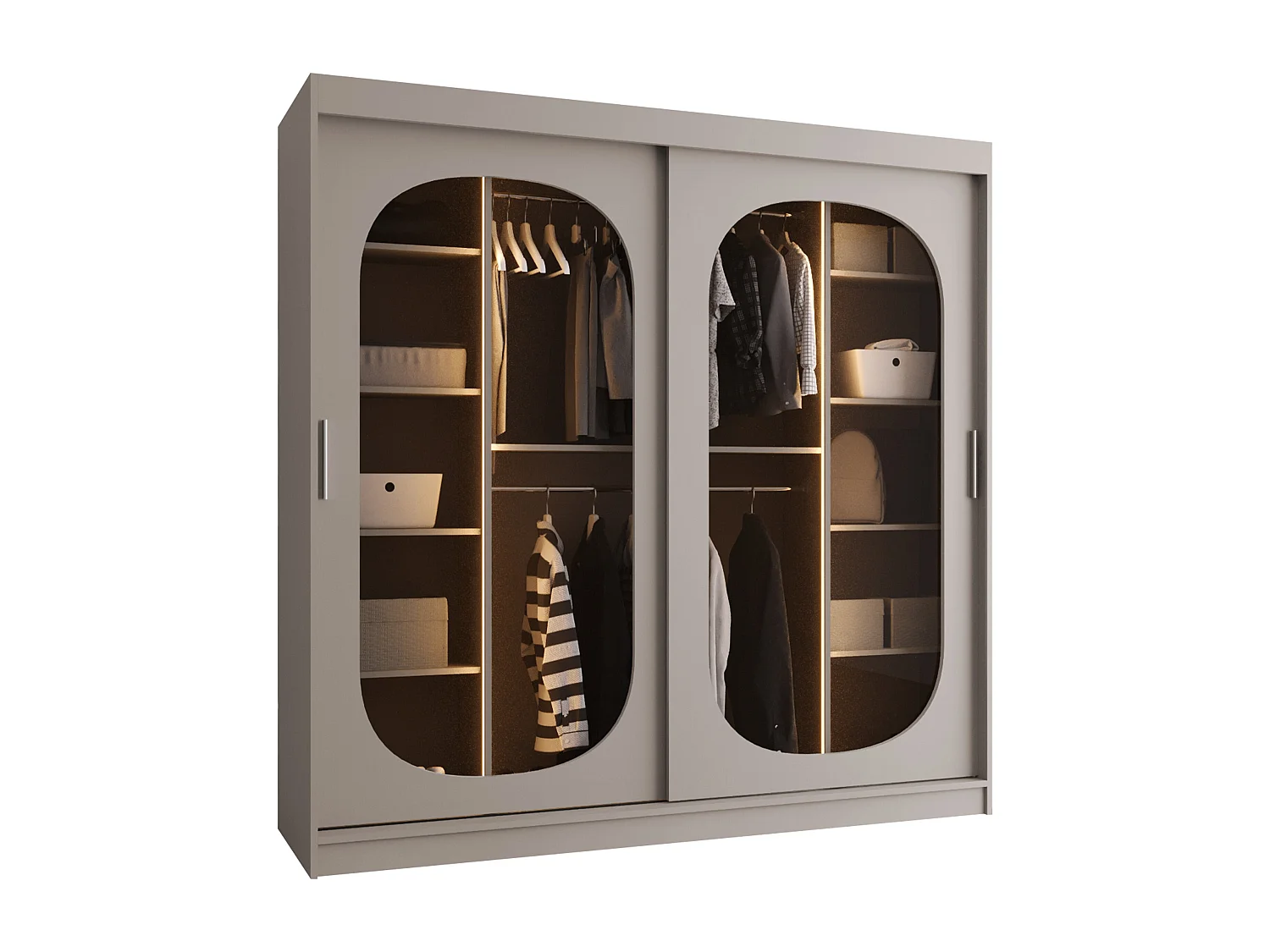 Armario Hartford 521, Cachemira, 200x200x62cm, Puertas de armario: Correderas