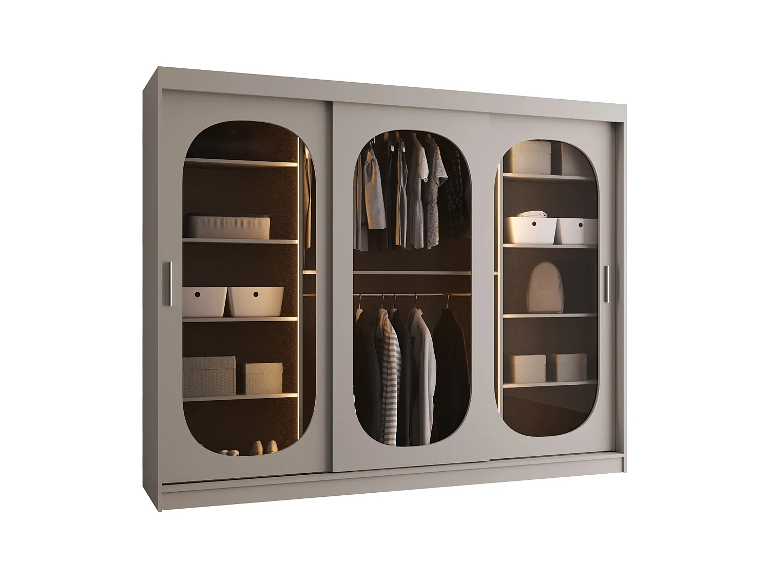 Armoire Hartford 522, Cachemire, 200x250x62cm, Portes d'armoire: Coulissantes