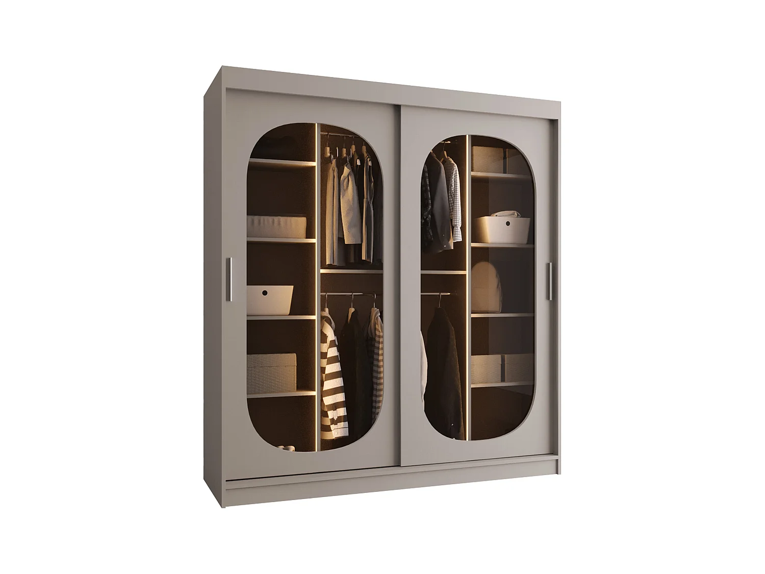 Armoire Hartford 520, Cachemire, 200x180x62cm, Portes d'armoire: Coulissantes