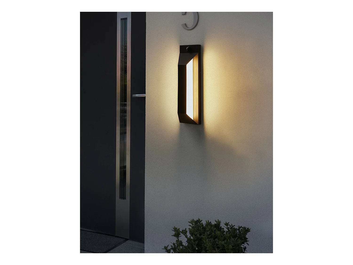 Outdoor LED wandlamp MAWZA Met bewegingssensor Zwart