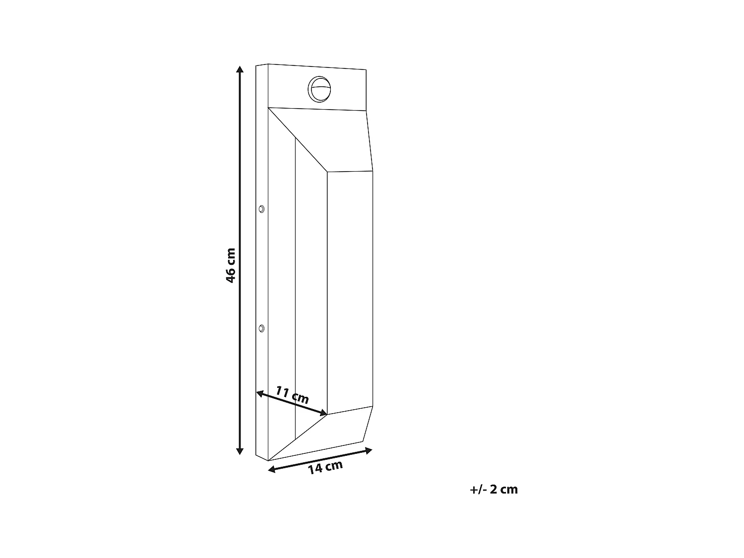 Außenwandleuchte LED mit Bewegungsmelder Metall schwarz 46 cm modern Mawza
