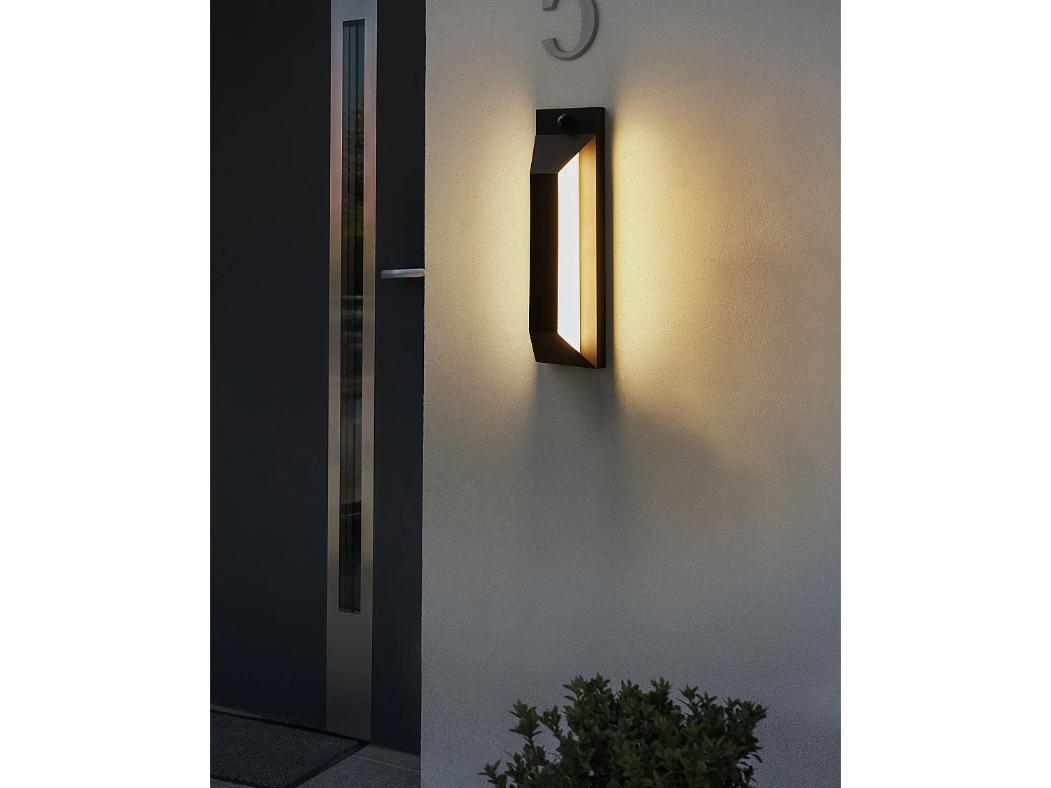 Iluminação LED de parede para exterior MAWZA Com sensor de movimento Preto