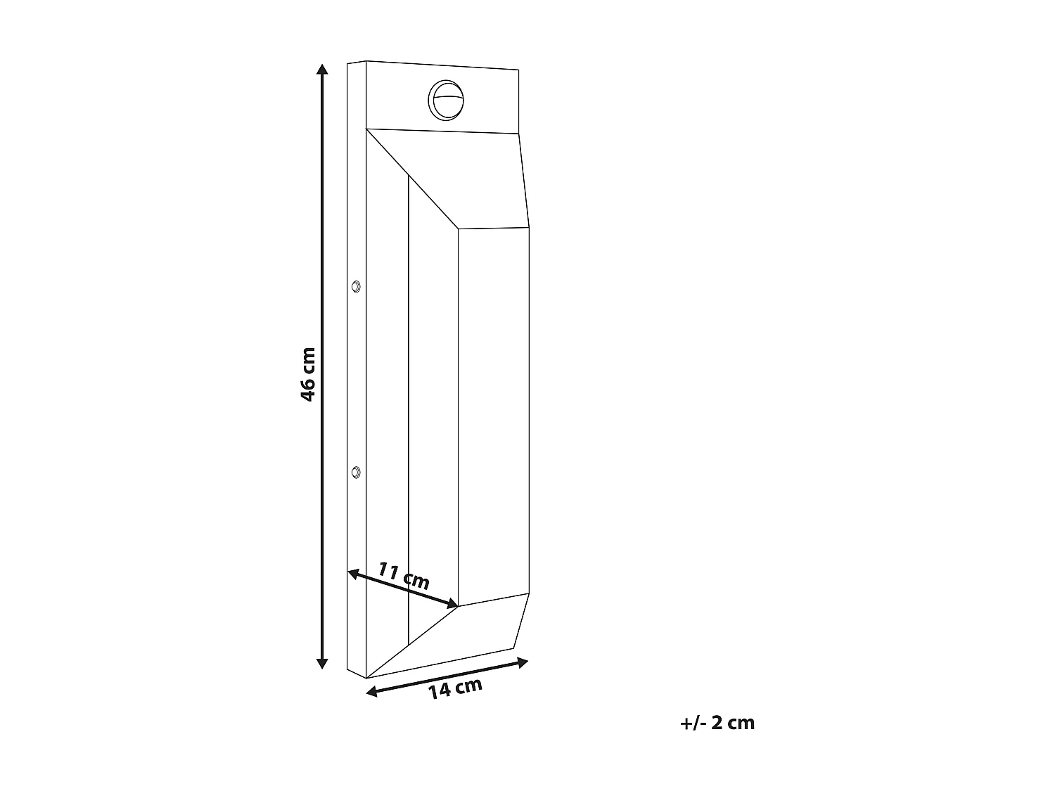 Iluminação LED de parede para exterior MAWZA Com sensor de movimento Preto