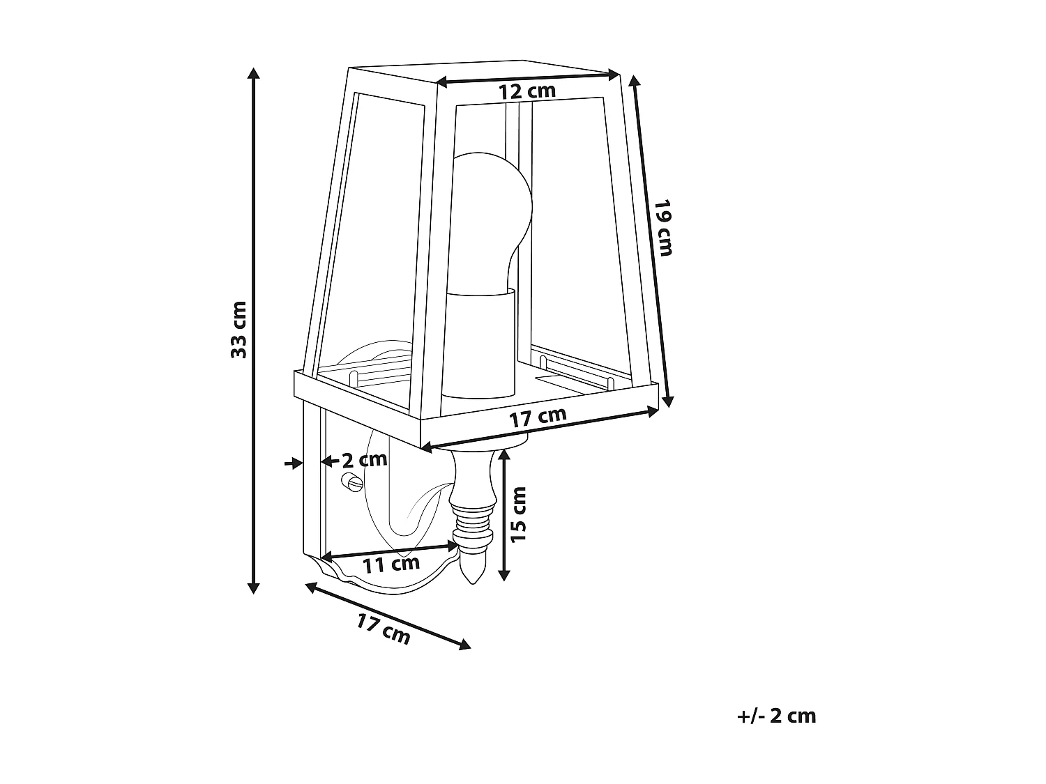 Lámpara de pared para exteriores HEZIR Negro