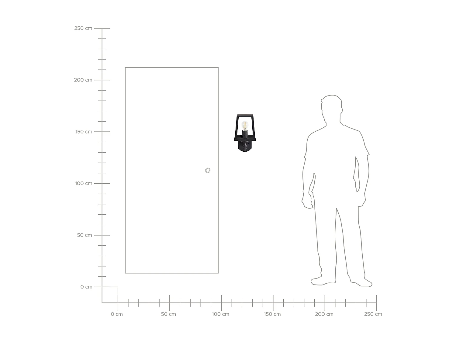 Lampe murale pour l'extérieur HEZIR Noir