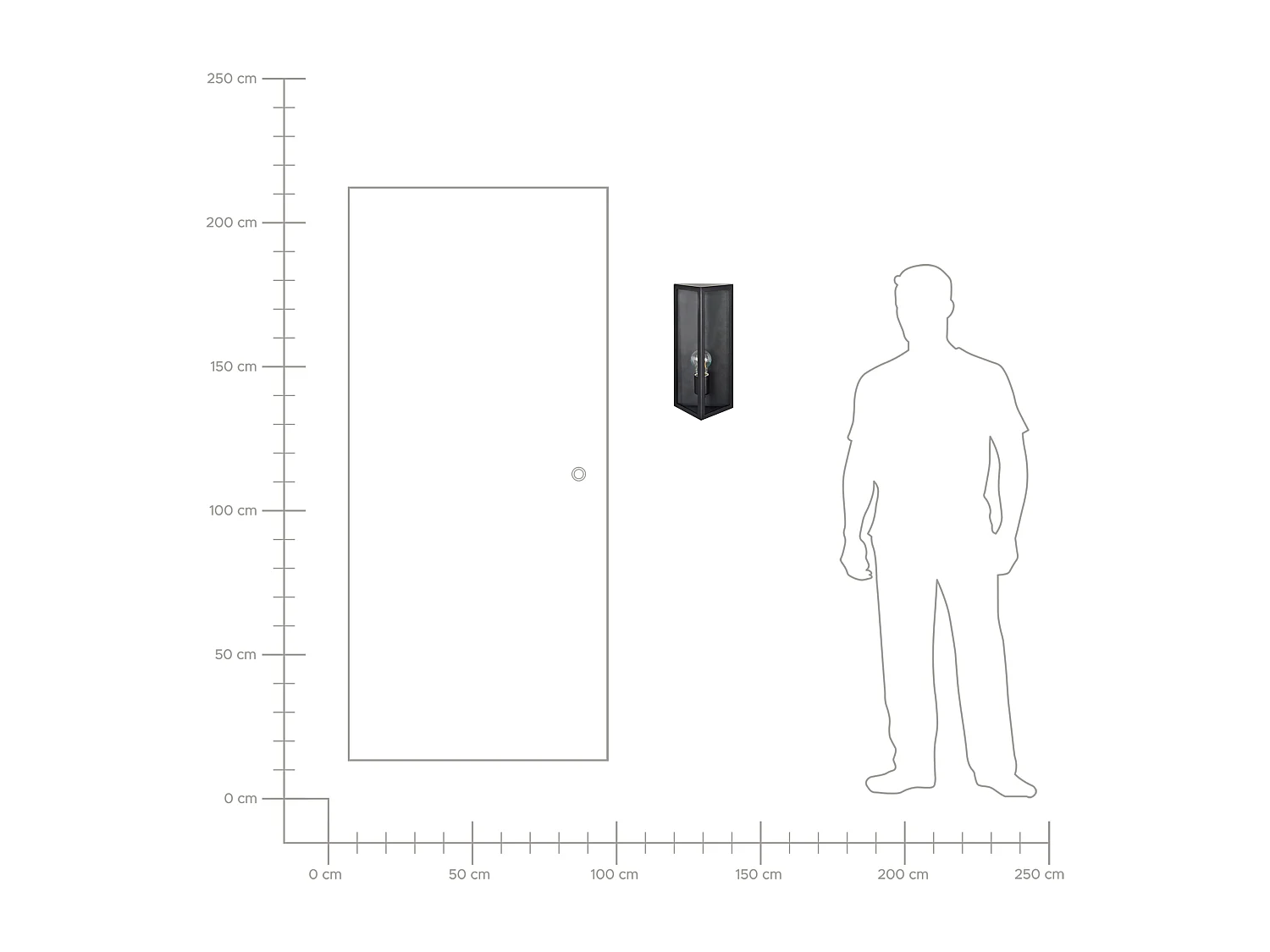 Lámpara de pared para exteriores PACTOLUS Negro