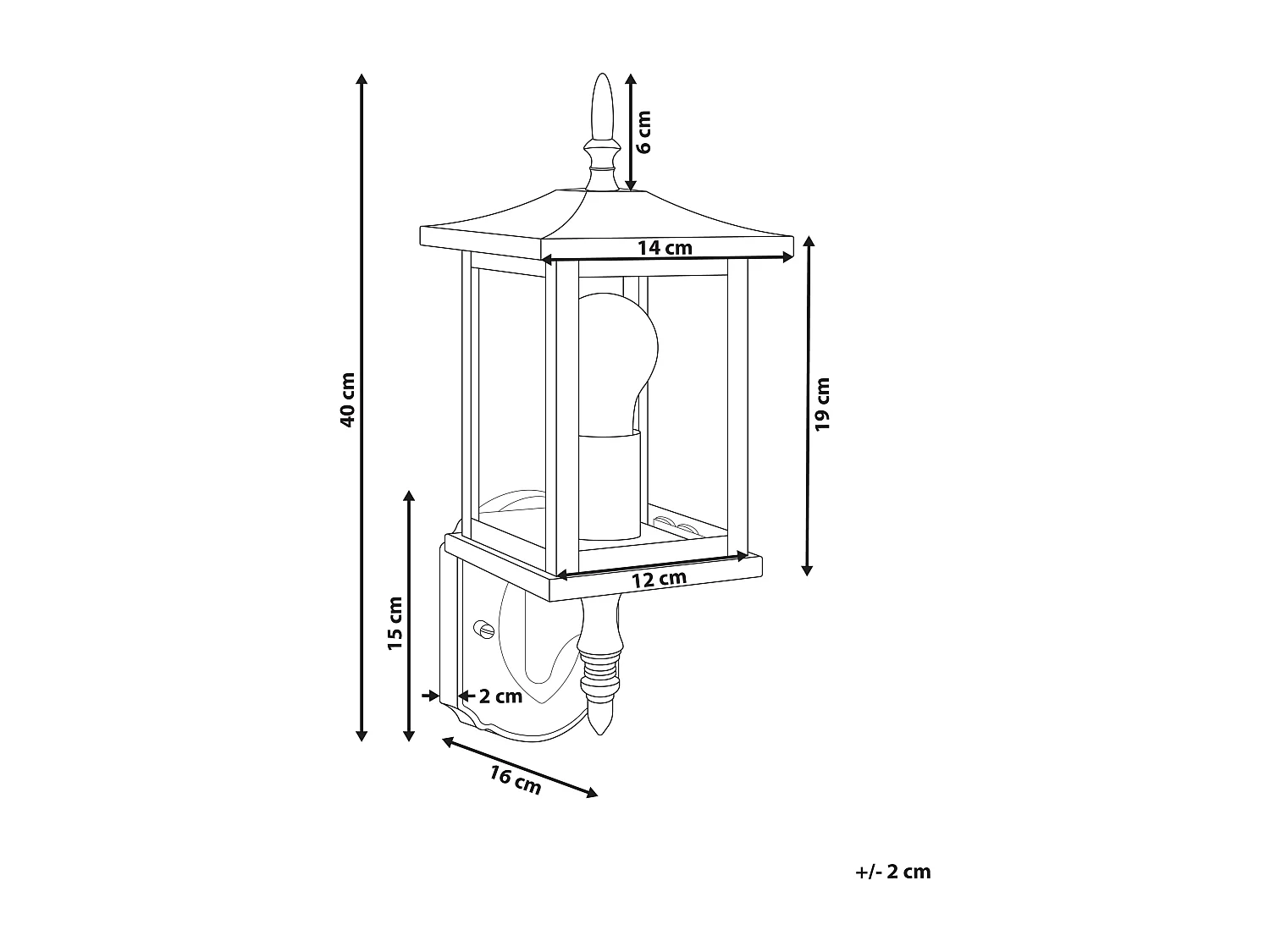 Aussenwandleuchte ANDAM Schwarz