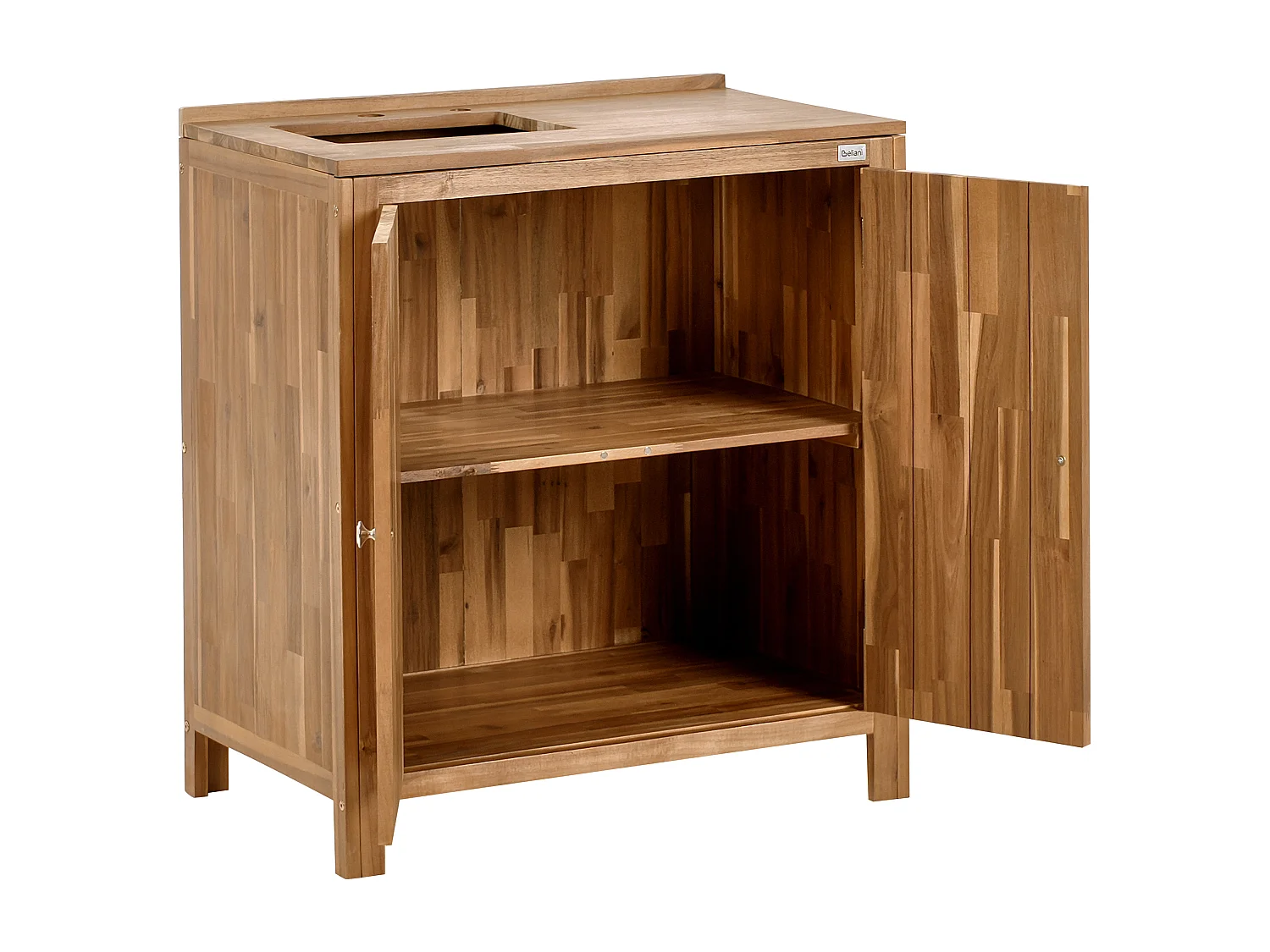 Mobile da cucina per esterni con lavello VENOSA Legno d'acacia Marrone