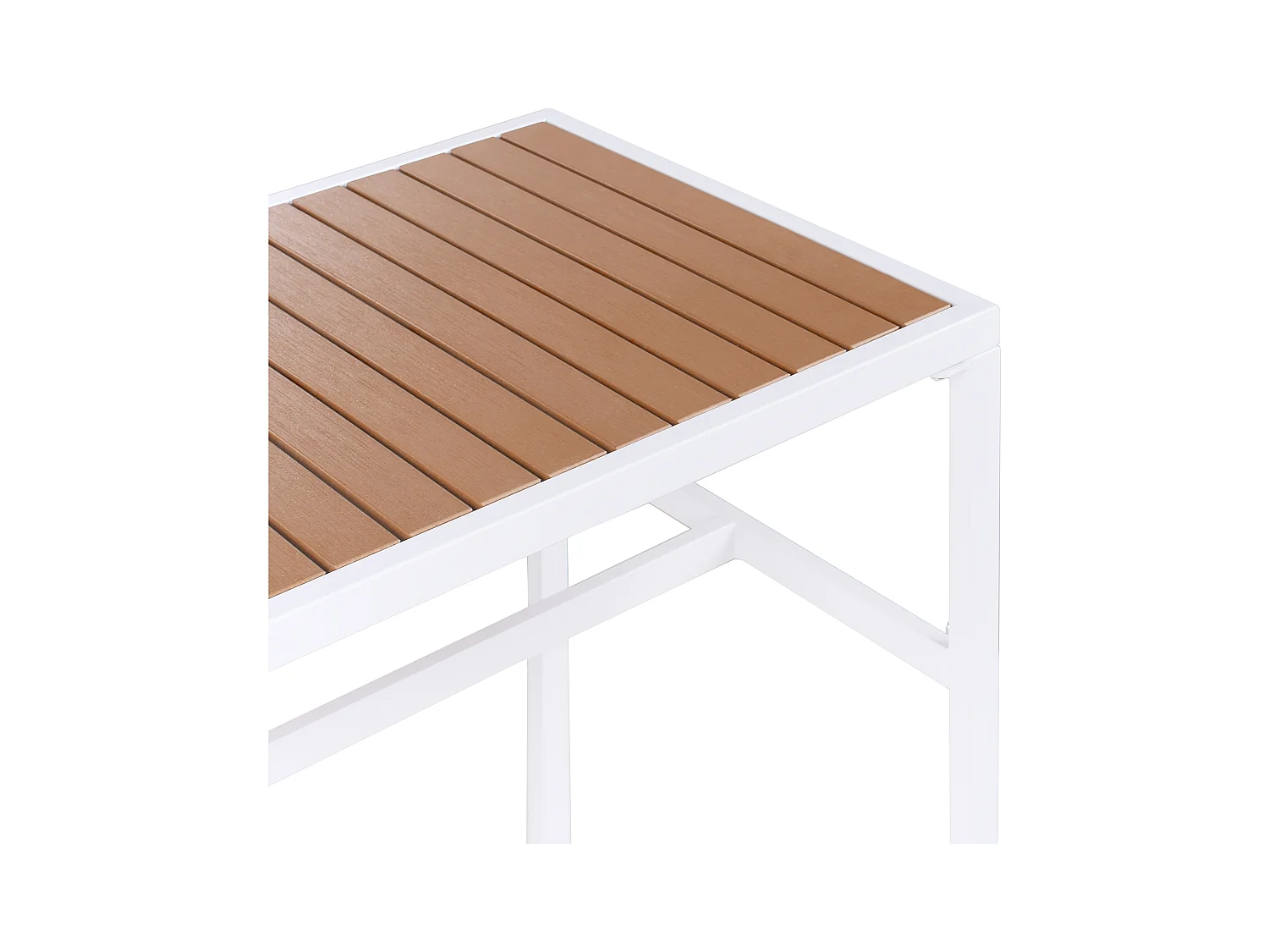 Table de salle à manger de jardin AVETRANA 150 cm 50 cm Marron/blanc