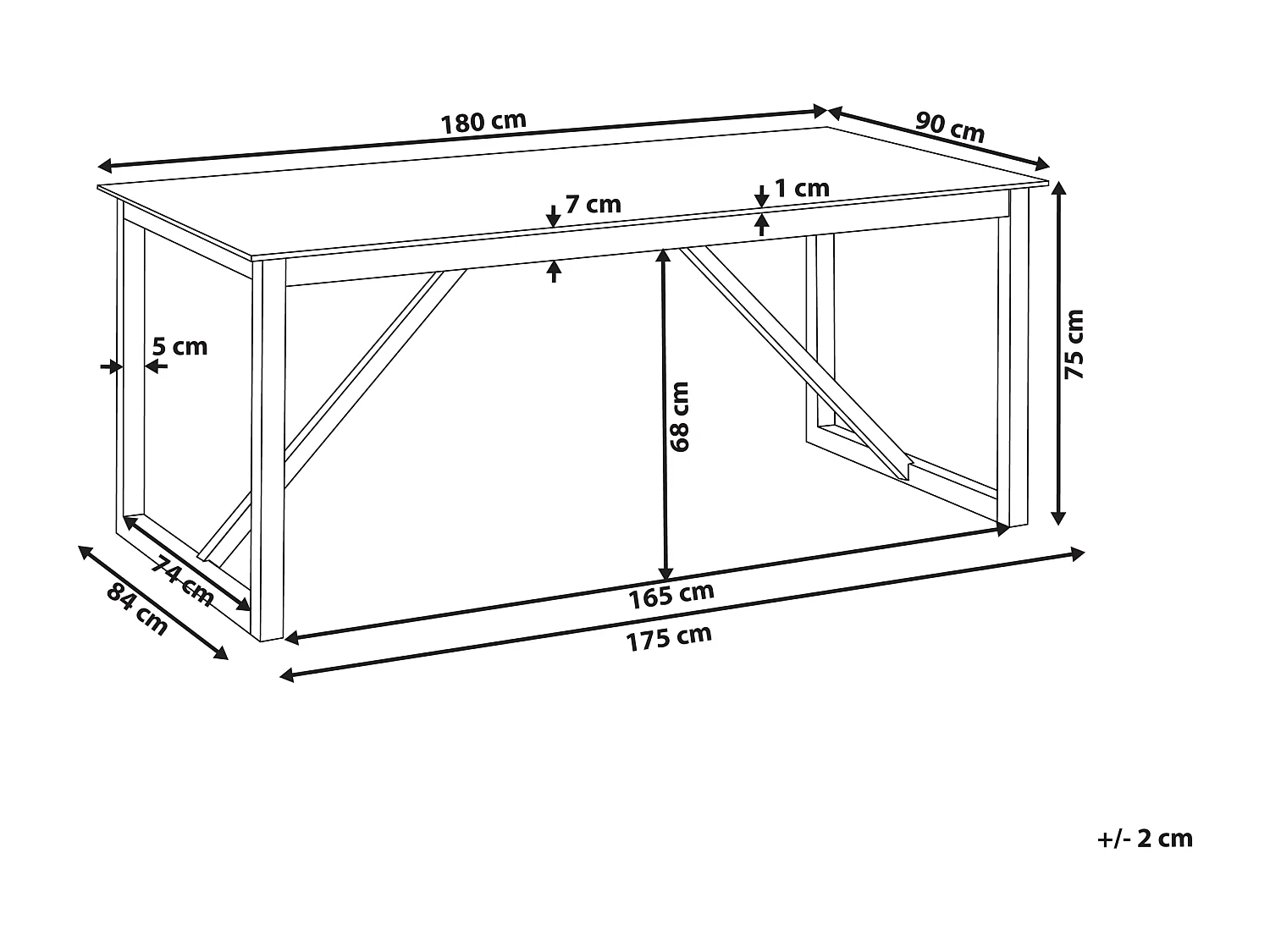 Stół ogrodowy NOTTERI 180 cm 90 cm Beton Szary