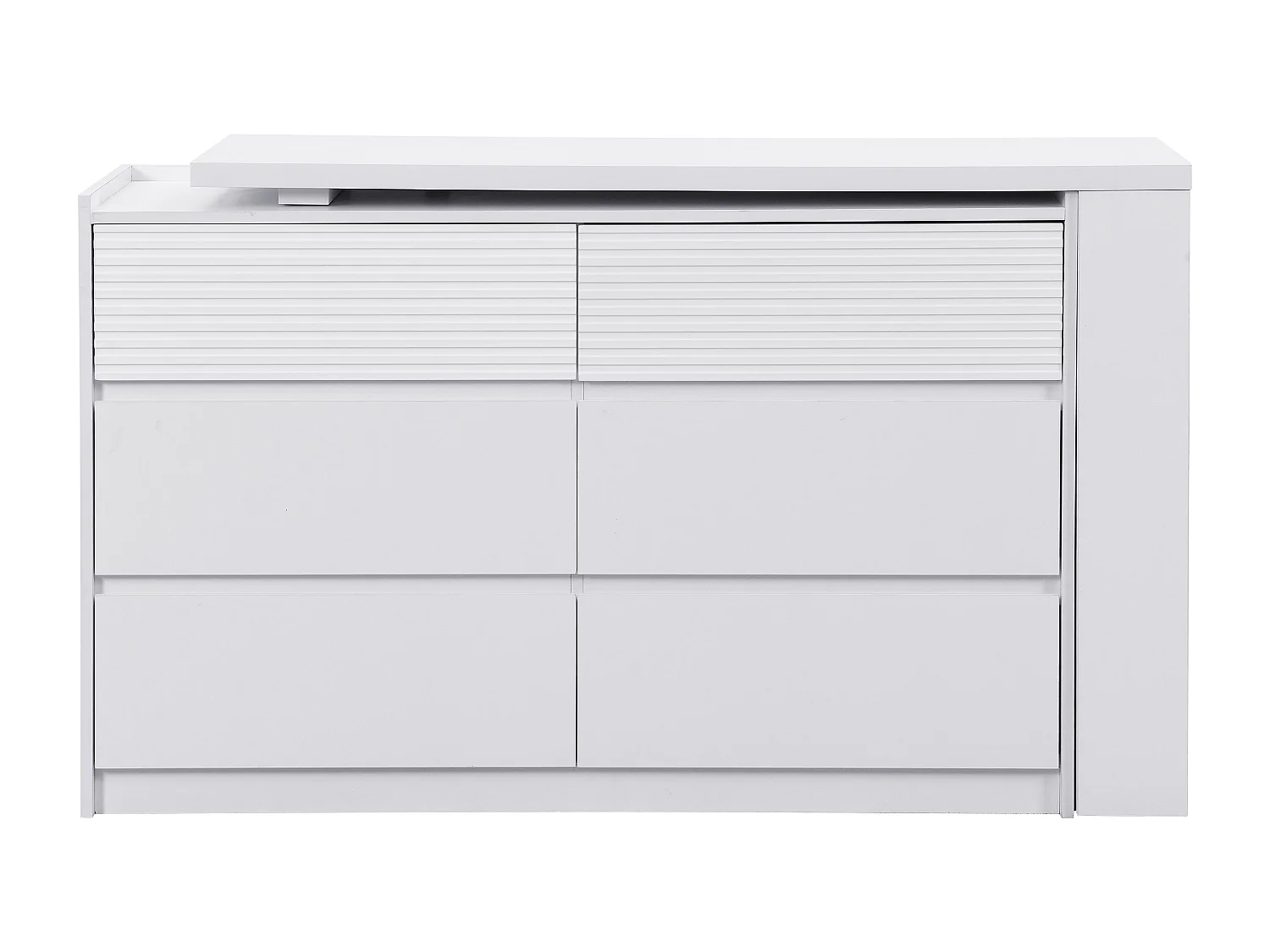 Commode coiffeuse 6 tiroirs et 3 niches - Blanc - BOPANIA