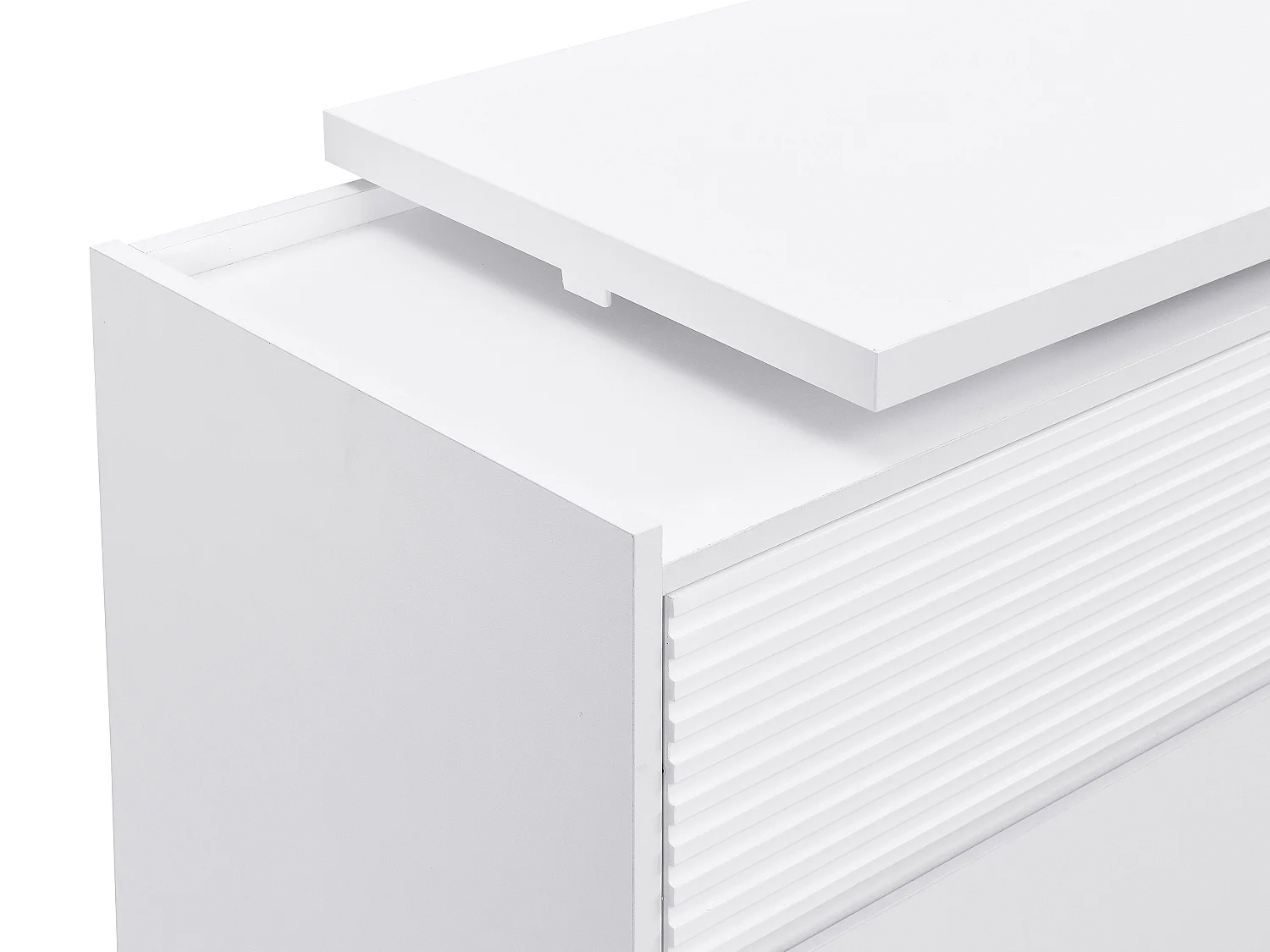 Commode coiffeuse 6 tiroirs et 3 niches - Blanc - BOPANIA