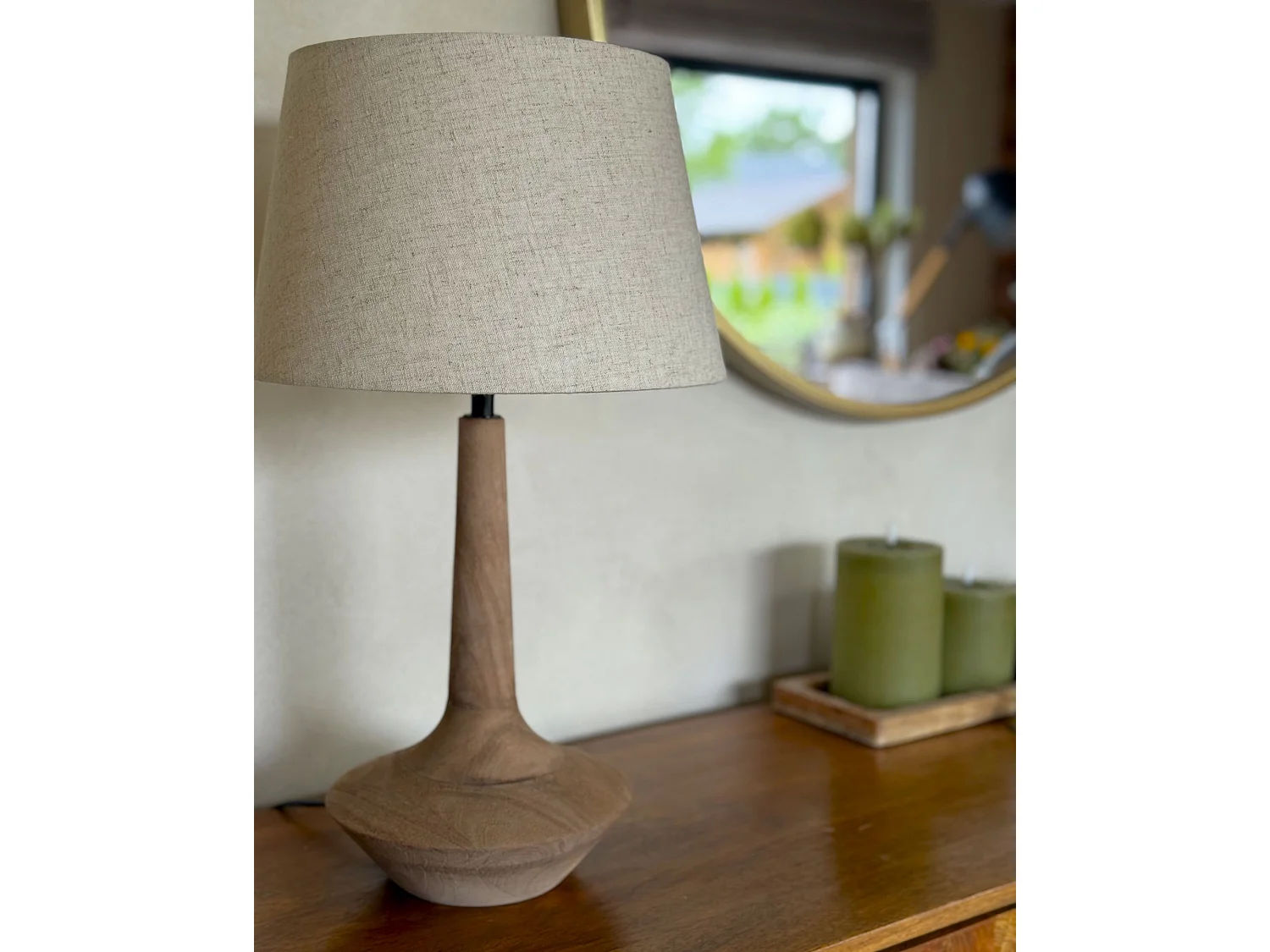 Lampe à poser GODAWARI Bois de manguier Marron foncé