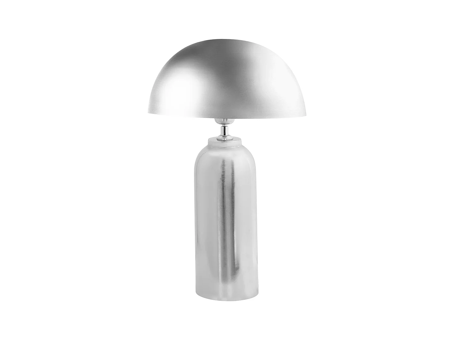 Tischlampe Metall silber halbrunder Schirm 1-flammig 47 cm hoch modern Jalangi