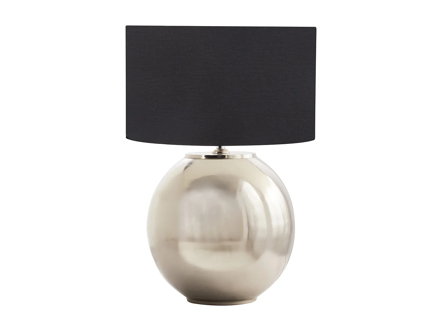 Tischlampe Baumwolle Stoffschirm Eisen schwarz silber modernes Design Sobramati