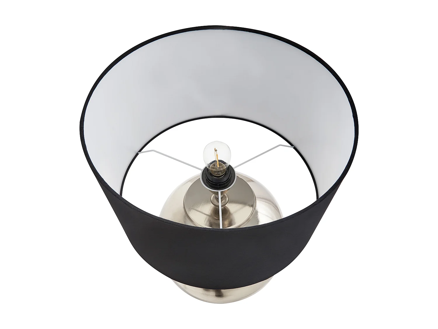 Tischlampe Baumwolle Stoffschirm Eisen schwarz silber modernes Design Sobramati
