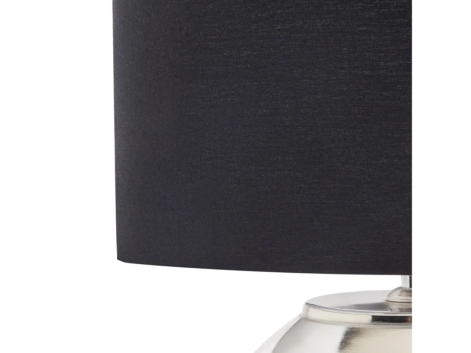 Tischlampe Baumwolle Stoffschirm Eisen schwarz silber modernes Design Sobramati