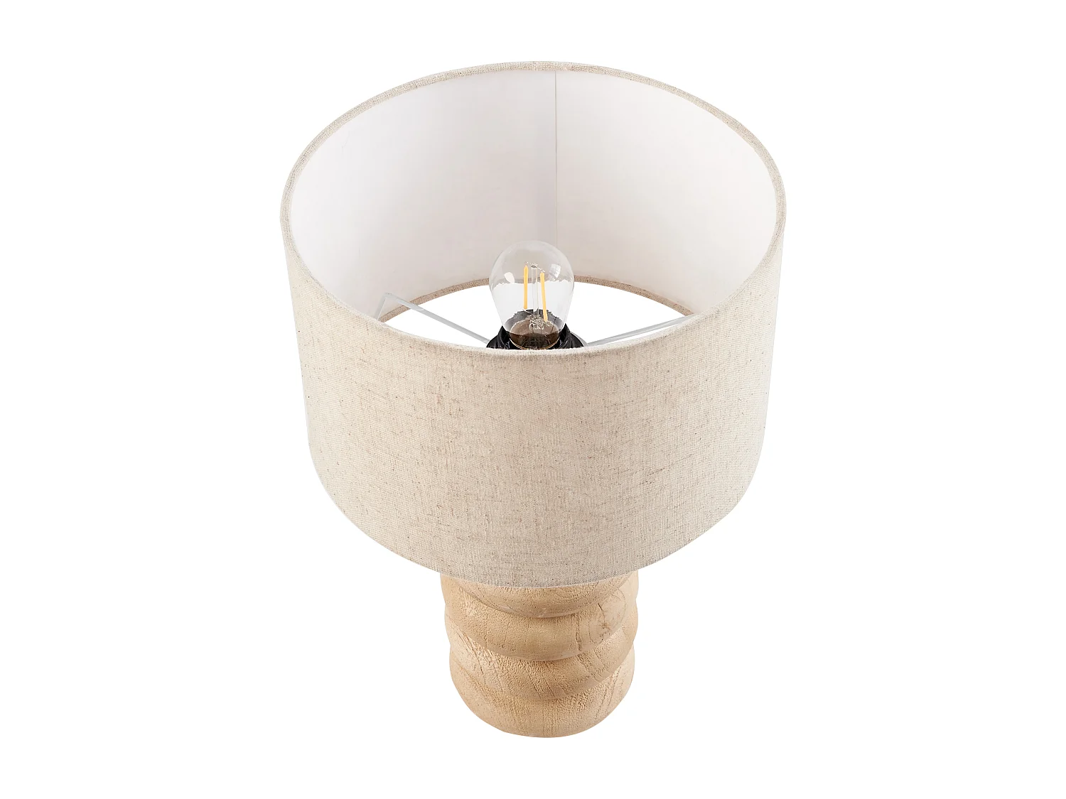 Lampe à poser BETWA Bois de manguier Marron clair