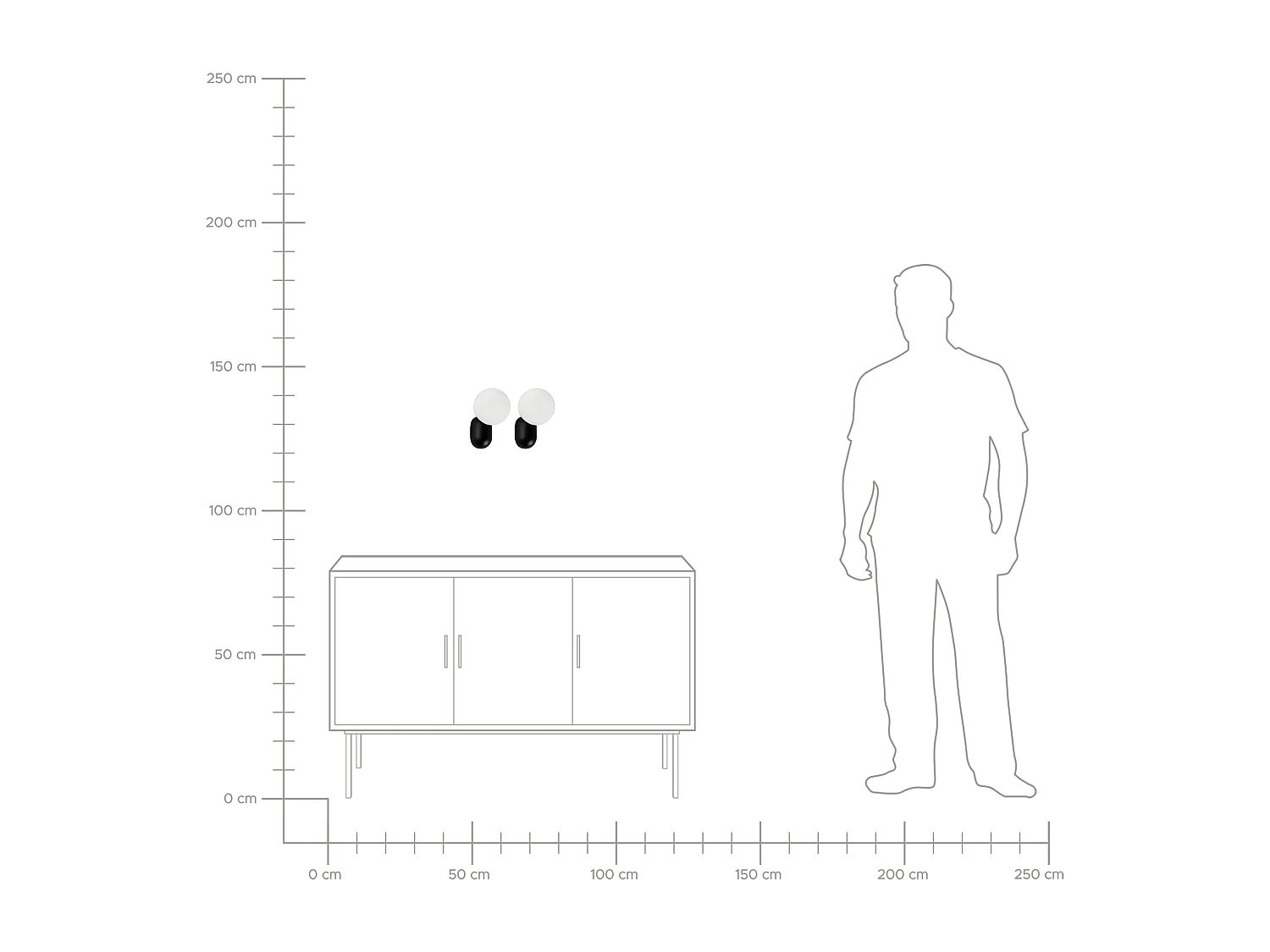 Lot de 2 lampes murales HELME Noir