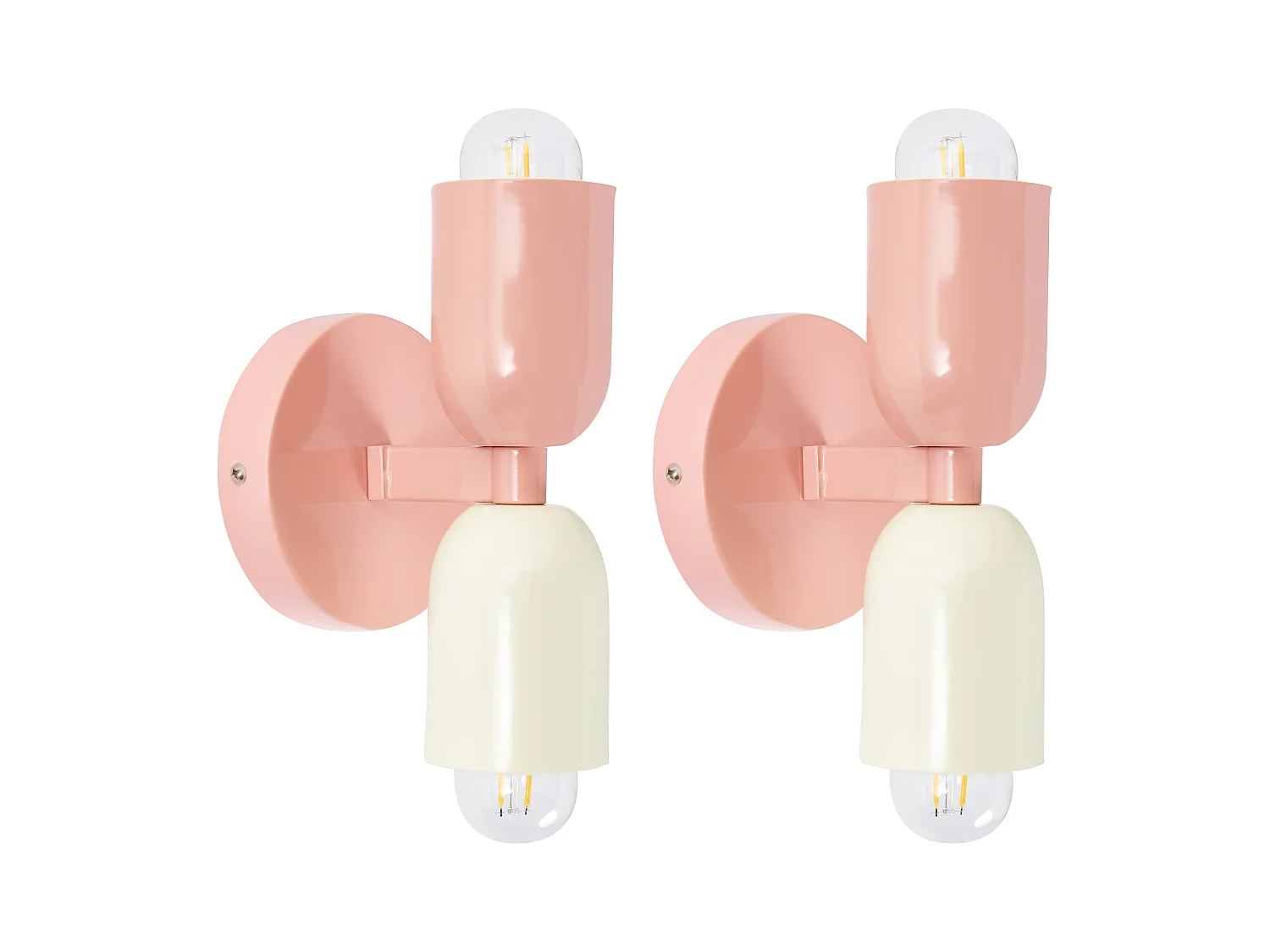 Lot de 2 lampes murales TOPI Métal Rose pastel