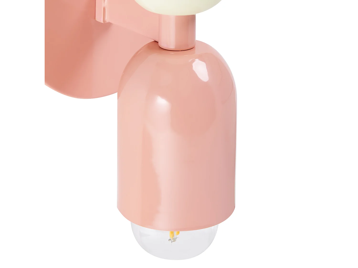 Doppelkopf Wandleuchte 2er Set Metall pastellrosa/cremeweiß 2-flammig Retro Topi