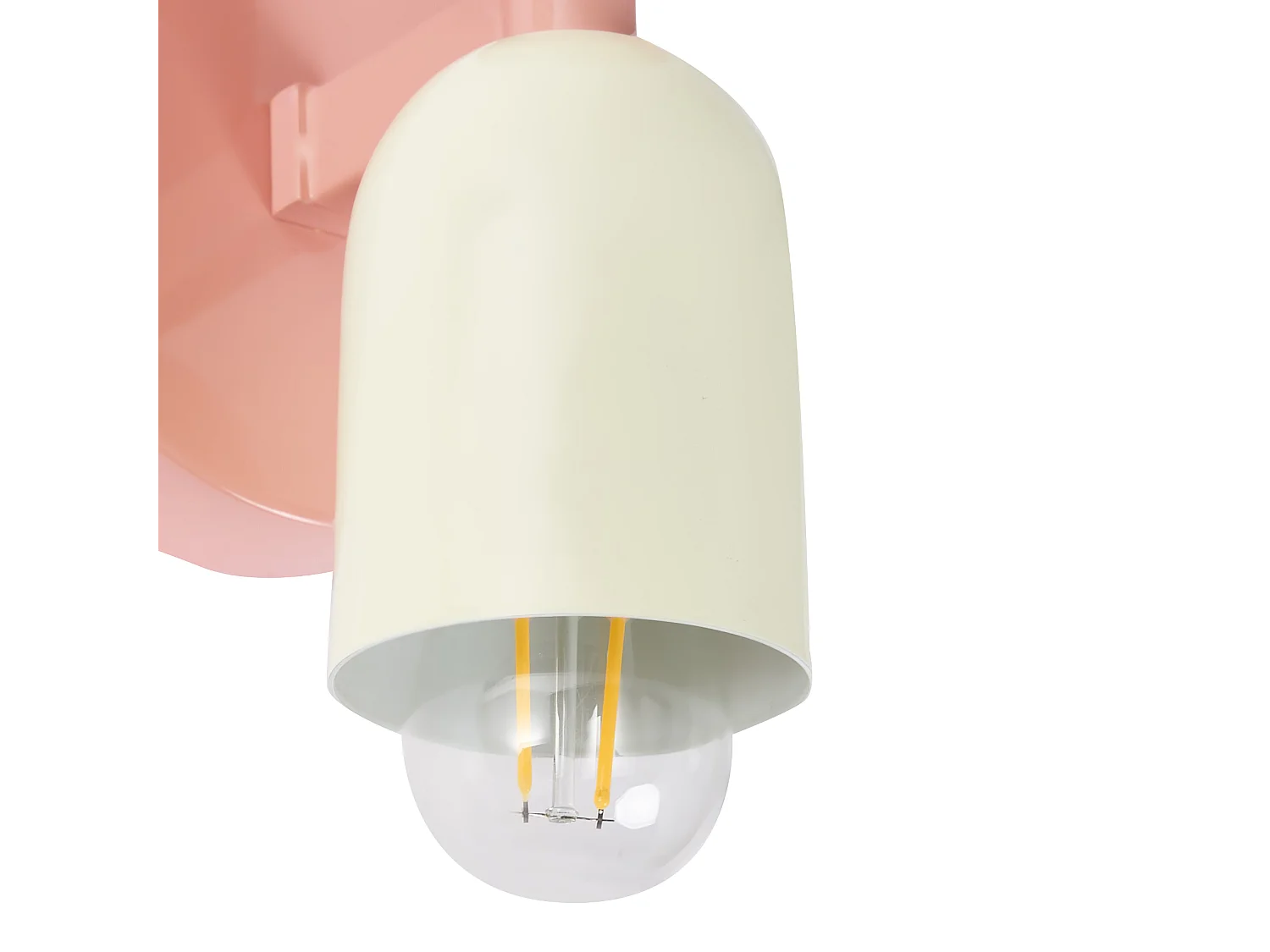 Doppelkopf Wandleuchte 2er Set Metall pastellrosa/cremeweiß 2-flammig Retro Topi