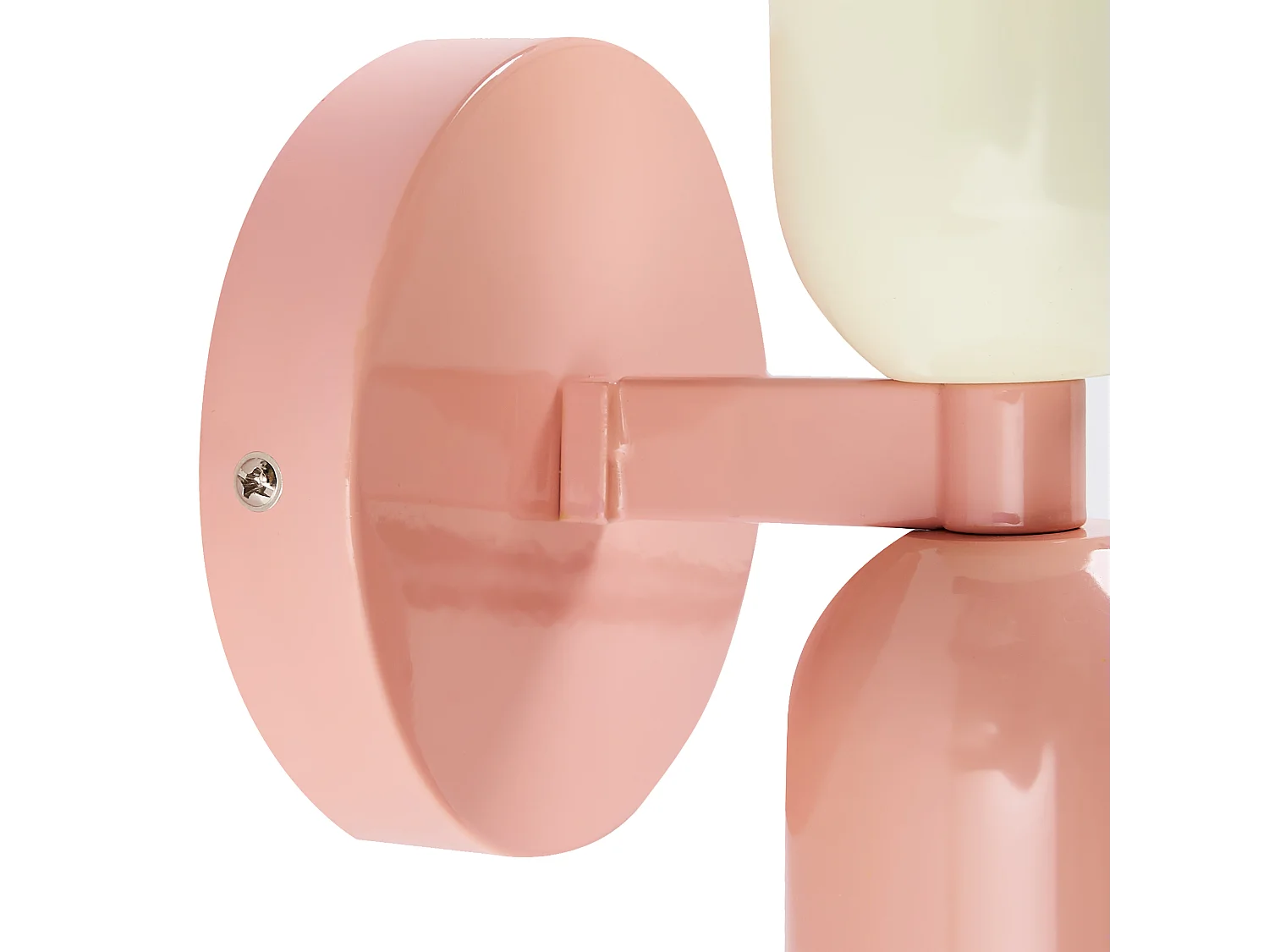 Doppelkopf Wandleuchte 2er Set Metall pastellrosa/cremeweiß 2-flammig Retro Topi
