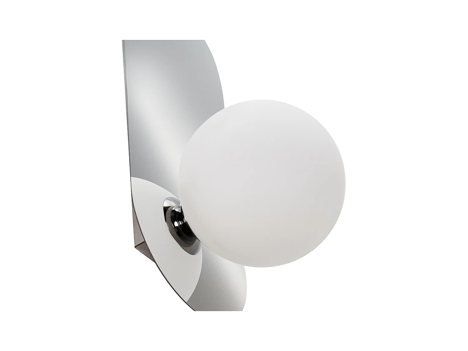 Wandleuchte 2er Set Metall oval silber 1-flammig mit Milchglaskugel Leisi