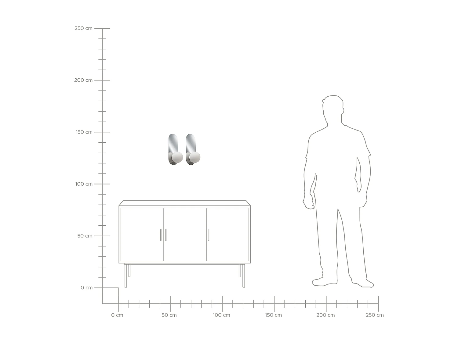 Lot de 2 lampes murales LEISI Argenté